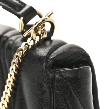 Mini Quilted Lambskin Shoulder Bag - Black