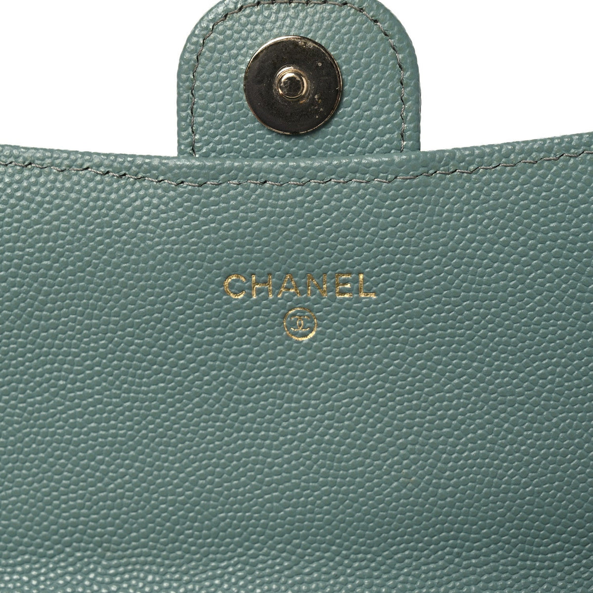 Quilted Caviar Wallet Bag - Light Blue