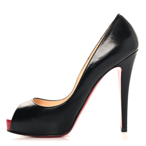Christian Louboutin Leather Women's Kid Very Prive 120 Pumps 38.5 Black