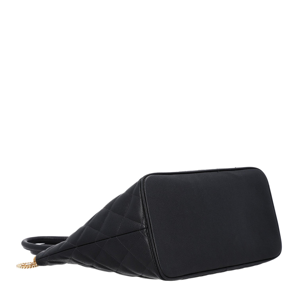 Quilted Caviar Tote Bag - Black