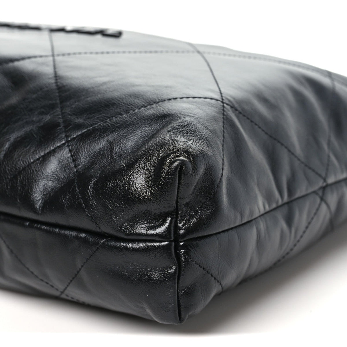 Large Quilted Calfskin Handbag - Black
