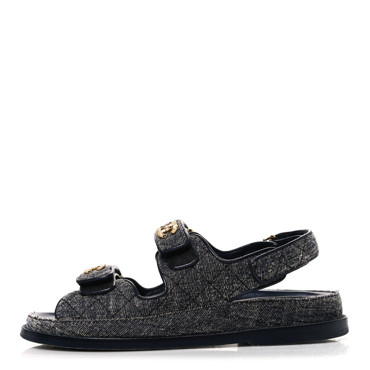 Velvet Velcro Dad Sandals Grey