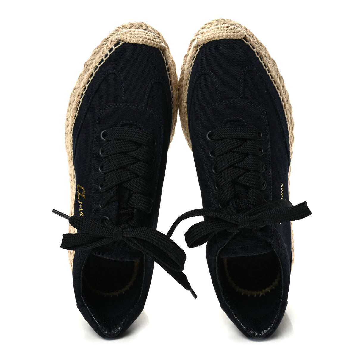 Christian Louboutin Toile Calfskin Espasneak Flat Women's Sneakers 36 Obscur