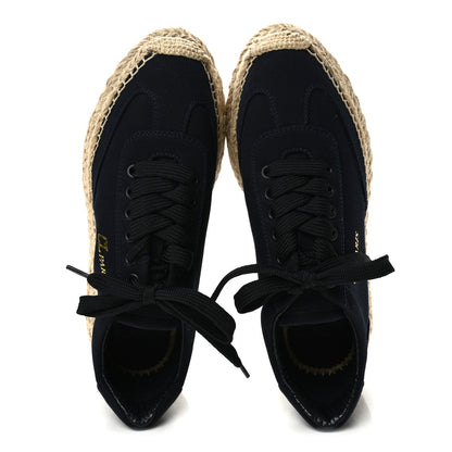 Christian Louboutin Toile Calfskin Espasneak Flat Women's Sneakers 36 Obscur
