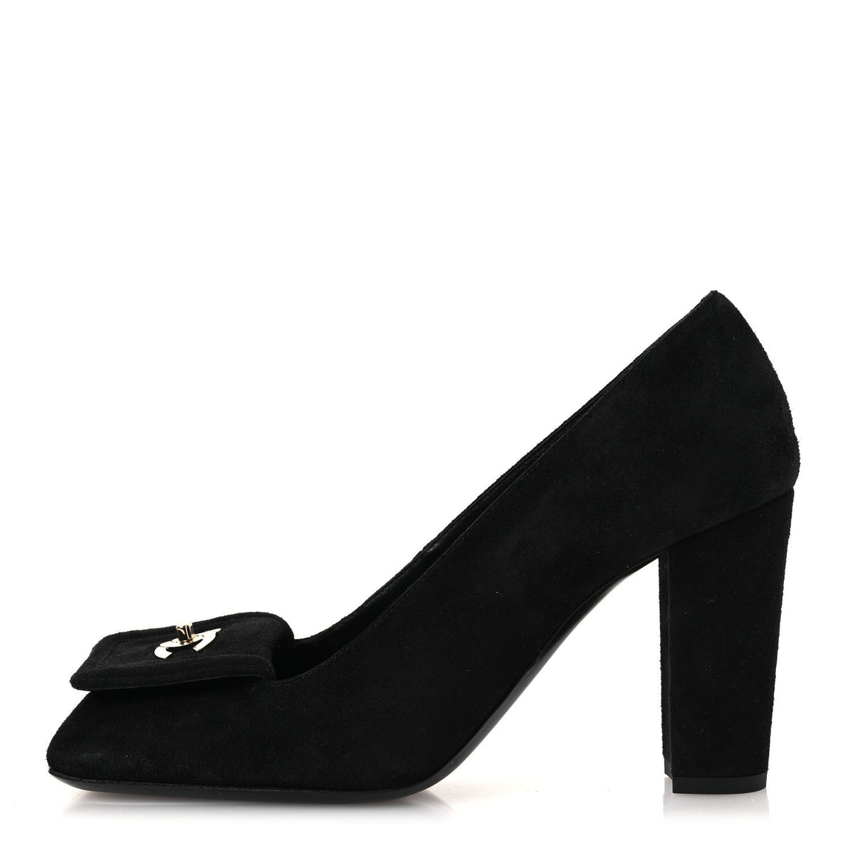 Lambskin Turnlock CC Pumps Black Ivory