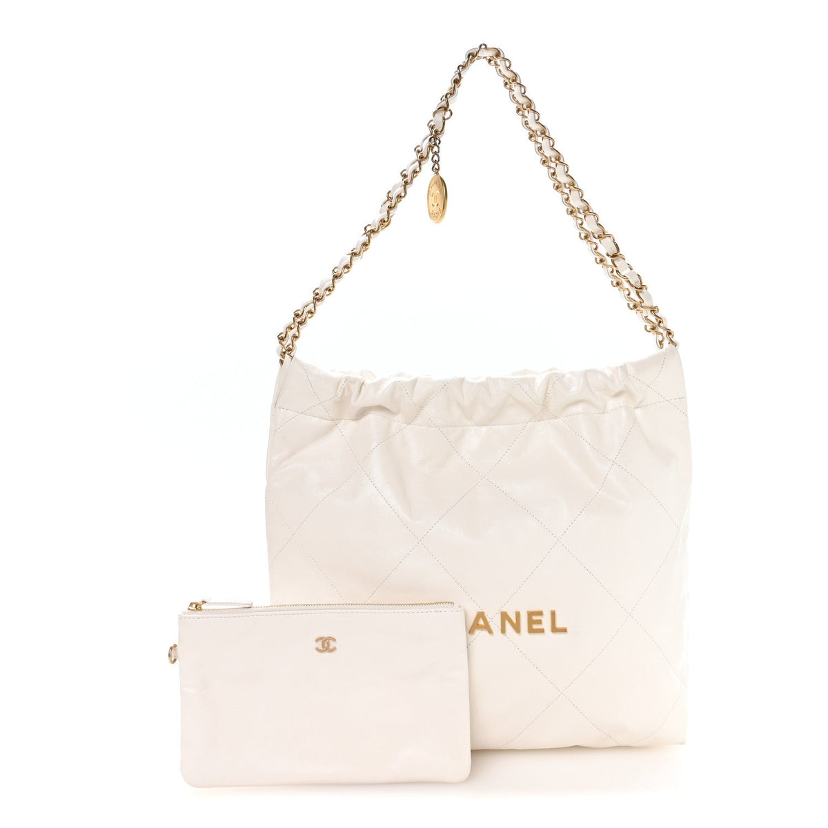 Small Quilted Calfskin Handbag - White