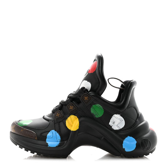 X Yk Calfskin Patent Monogram Archlight Sneakers Black