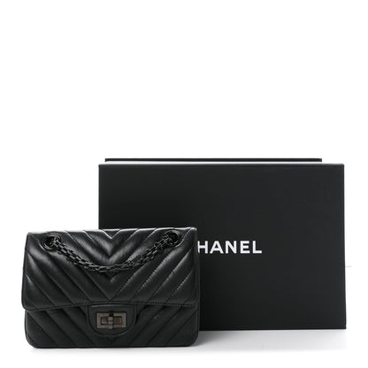 Mini Quilted Calfskin Flap Shoulder Bag - Black