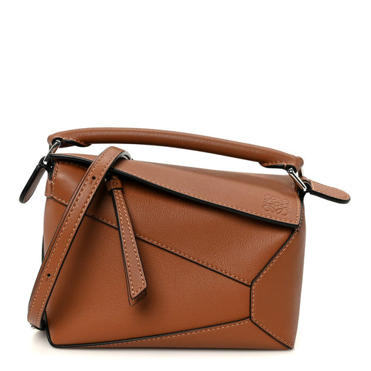 Mini Calfskin Handbag - Tan