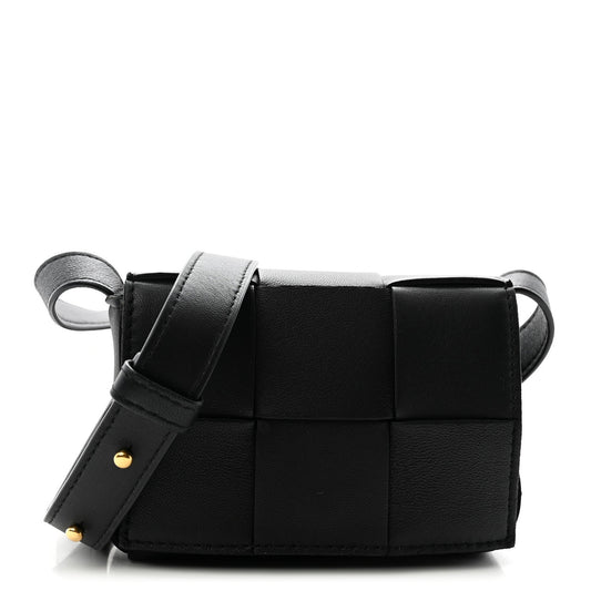 Maxi Lambskin Crossbody Bag - Black