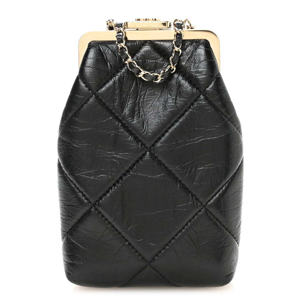 Quilted Lambskin Clutch Bag - Black