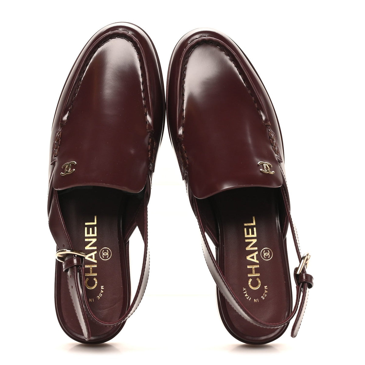 Chanel Shiny Calfskin Slingback CC Women's Loafers
