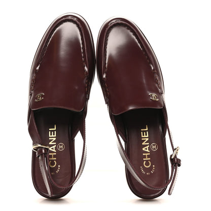 Chanel Shiny Calfskin Slingback CC Women's Loafers