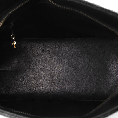Quilted Caviar Tote Bag - Black