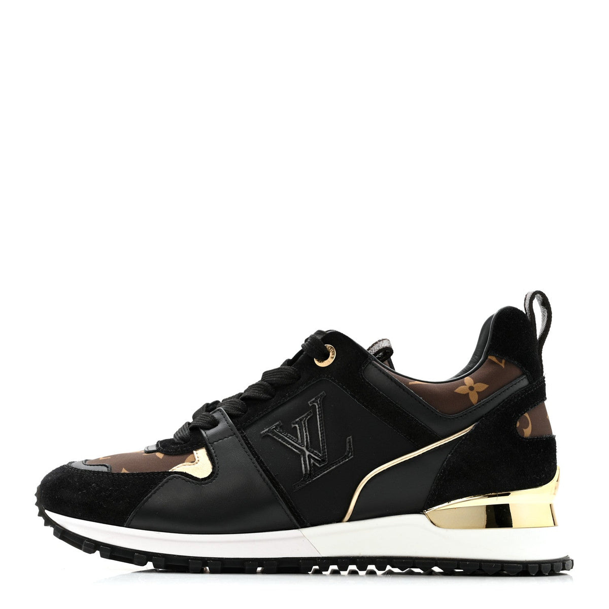 Suede Calfskin Recycled Monogram Nylon Run Away Sneakers Black
