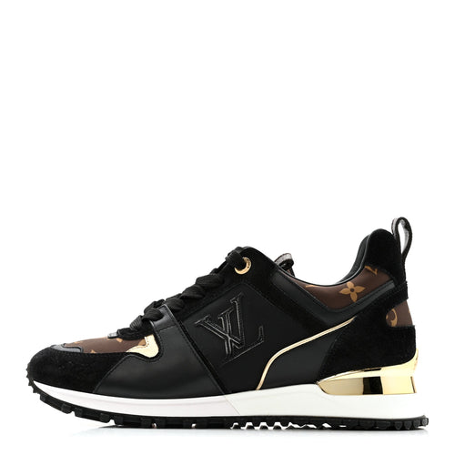 Suede Calfskin Recycled Monogram Nylon Run Away Sneakers Black