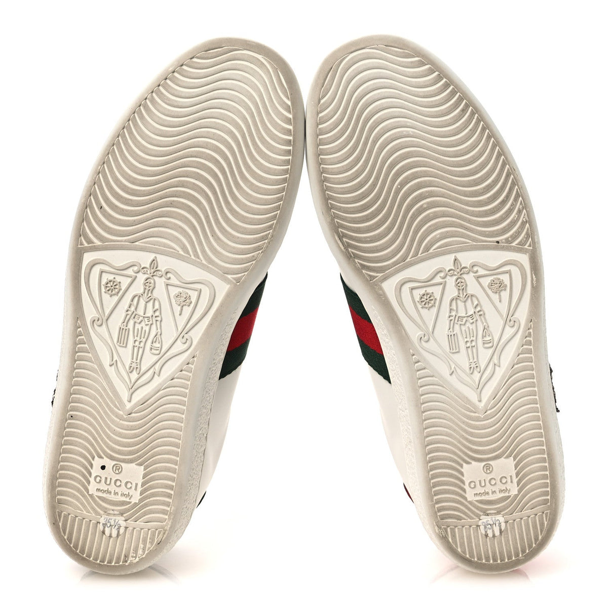 Gucci Calfskin Web Studded Arrow Ace Women's Sneakers White