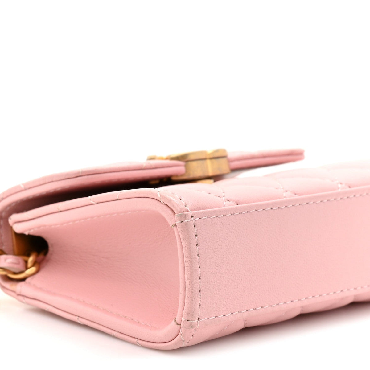 Mini Quilted Lambskin Flap Shoulder Bag - Pink