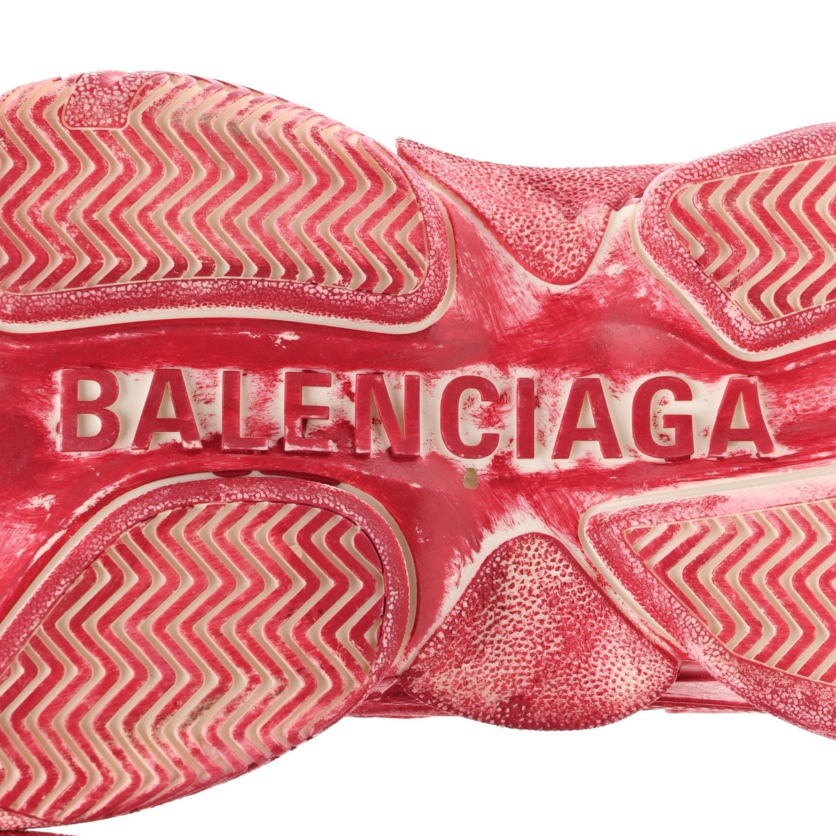 Balenciaga Fabric Mesh Women's Triple S Sneakers 38 Red