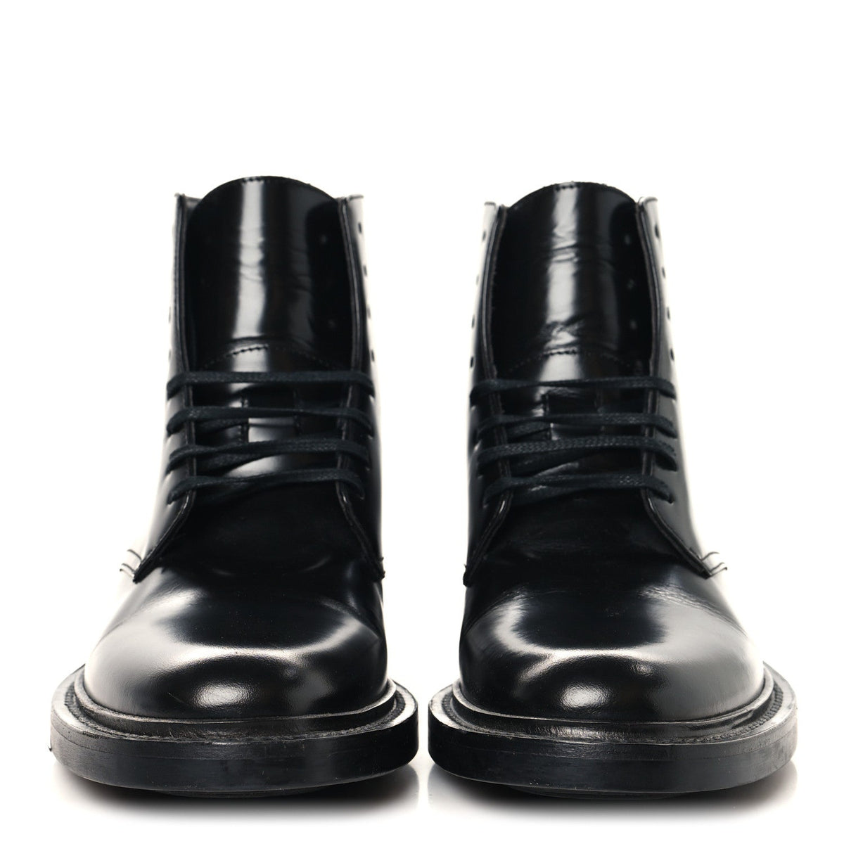 Saint Laurent Calfskin Women's Army Combat Boots 36 Black
