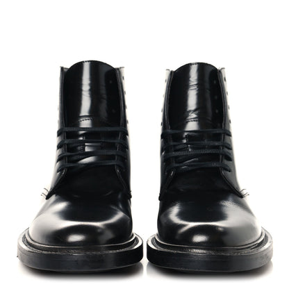 Saint Laurent Calfskin Women's Army Combat Boots 36 Black