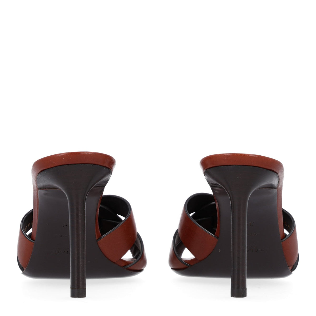 Saint Laurent Calfskin Women's Tribute 85 Slide Sandals 36 New Papaya