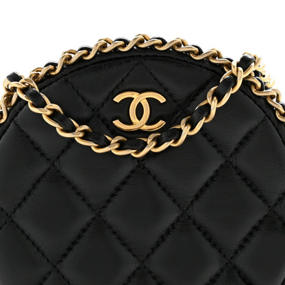 Quilted Lambskin Clutch Bag - Black