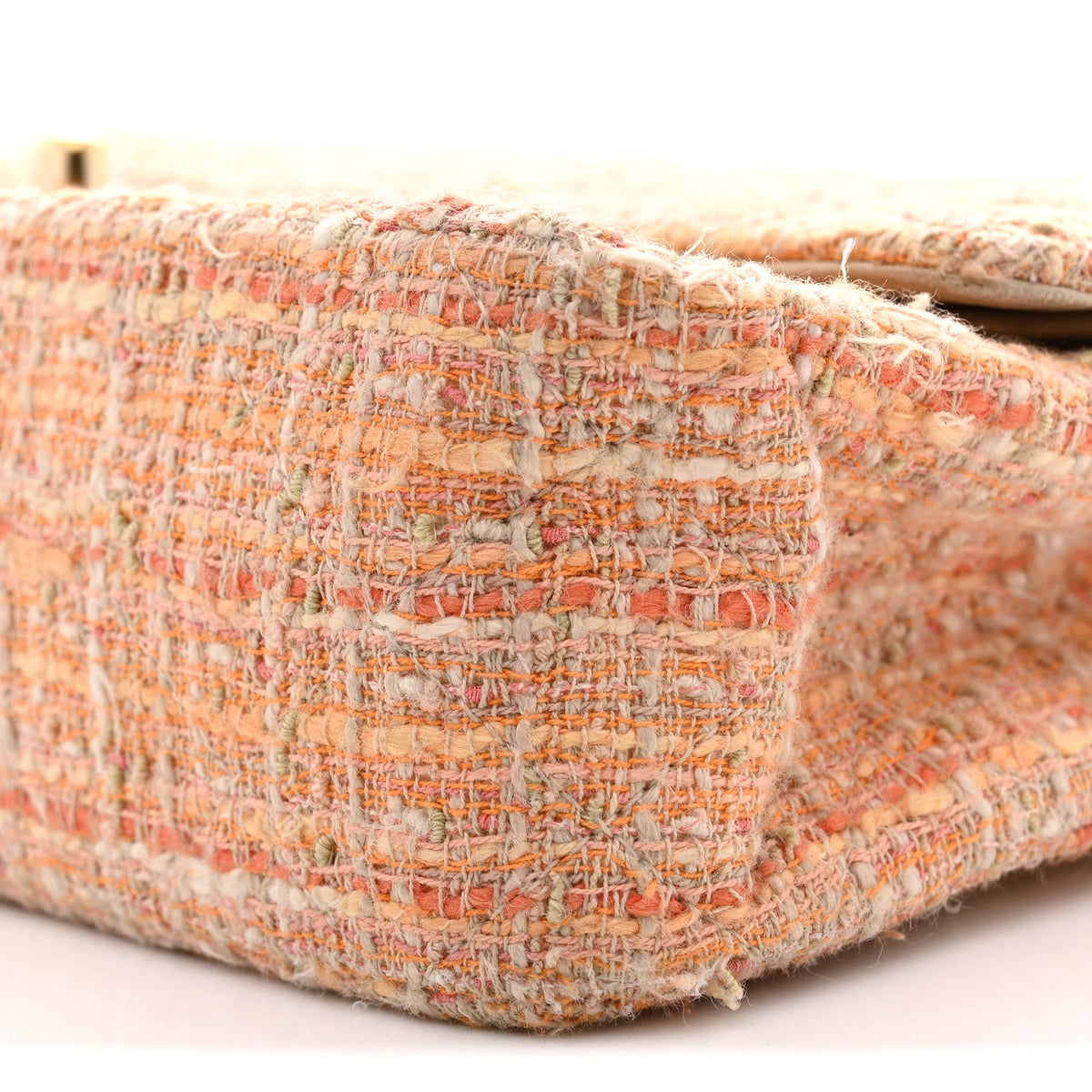 Medium Quilted Flap Shoulder Bag - Beige