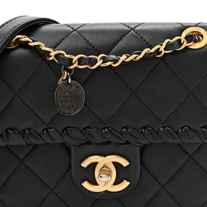 Mini Calfskin Flap Shoulder Bag - Black