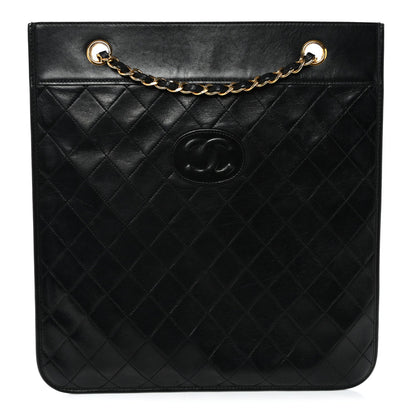 Quilted Lambskin Shoulder Bag - Black