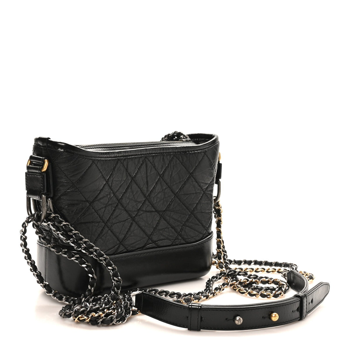 Small Quilted Calfskin Hobo Bag - Black