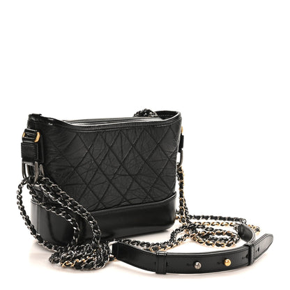 Small Quilted Calfskin Hobo Bag - Black