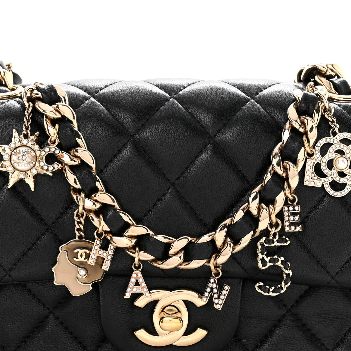 Mini Quilted Lambskin Flap Shoulder Bag - Tan