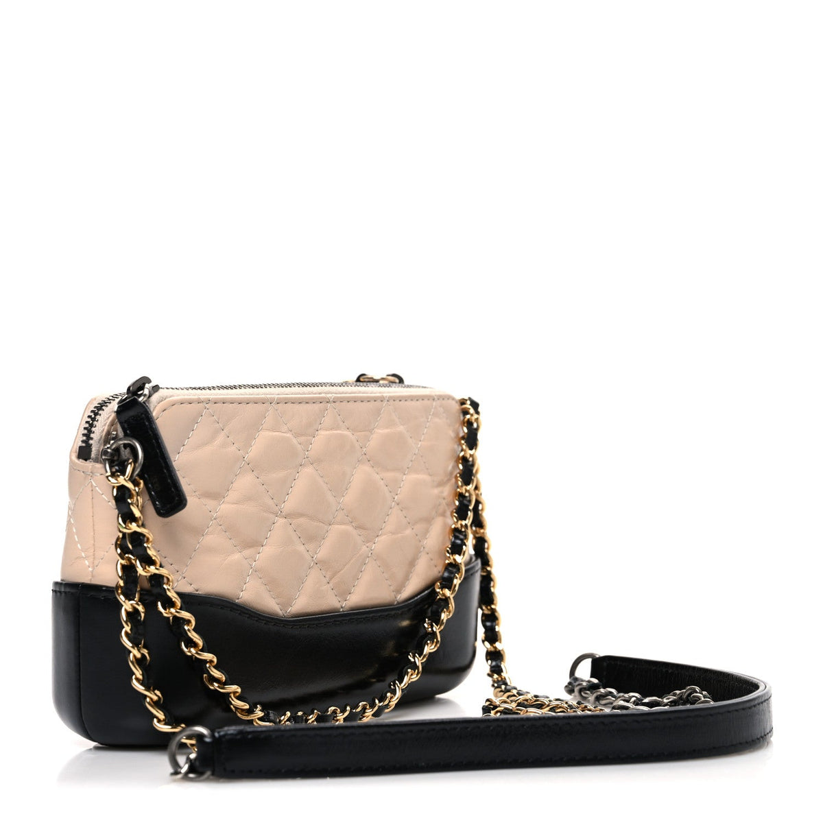 Small Quilted Calfskin Clutch Bag - Beige