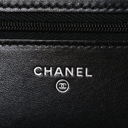 Quilted Lambskin Wallet Bag - Black