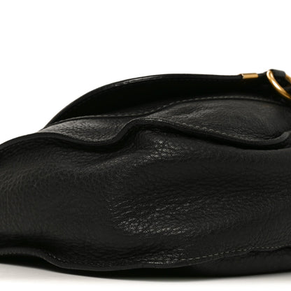 Medium Calfskin Hobo Bag - Black