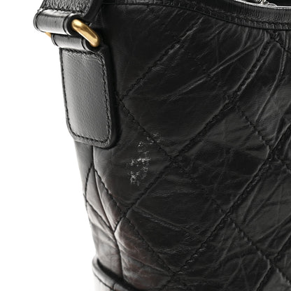 Medium Quilted Calfskin Hobo Bag - Black