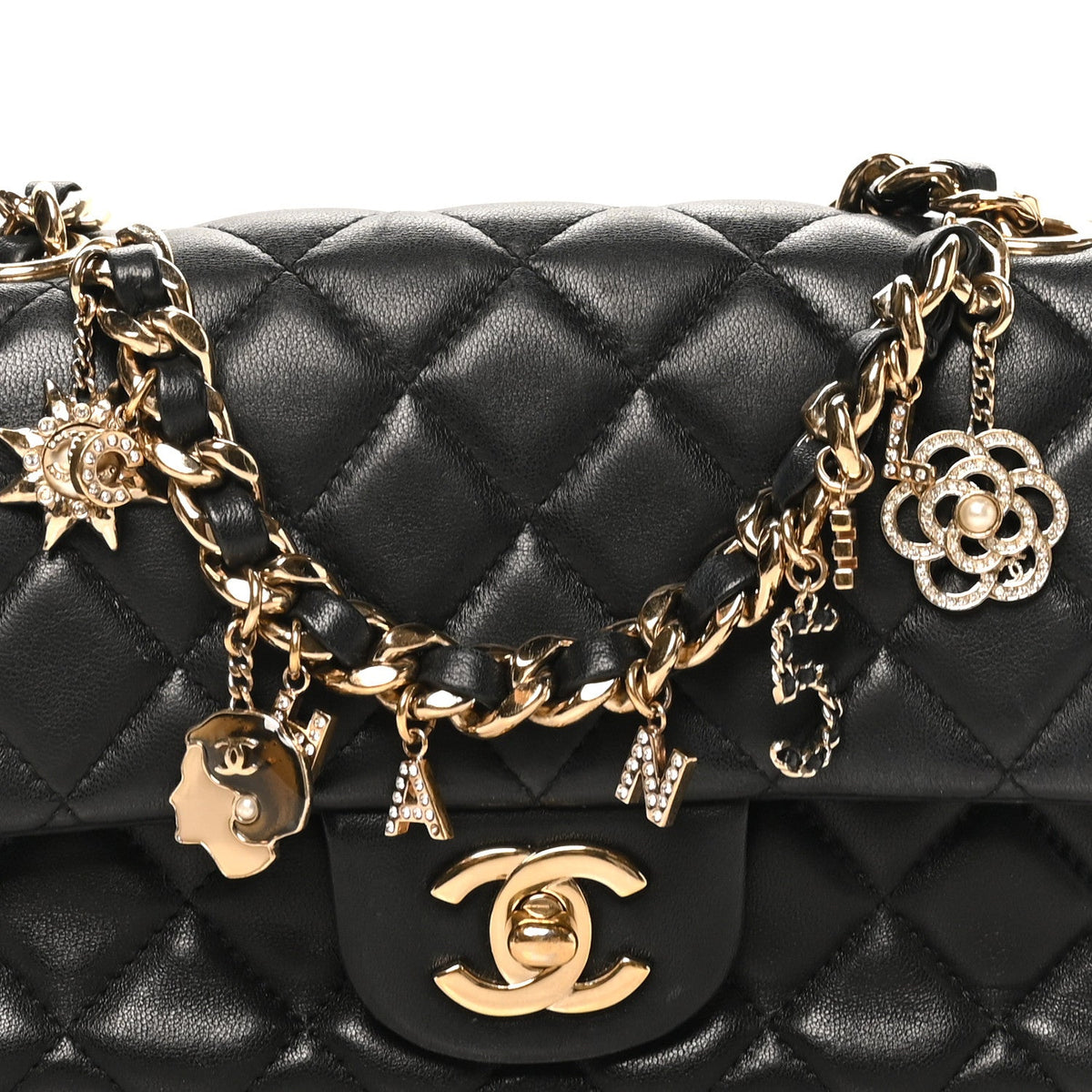 Mini Quilted Lambskin Flap Shoulder Bag - Tan