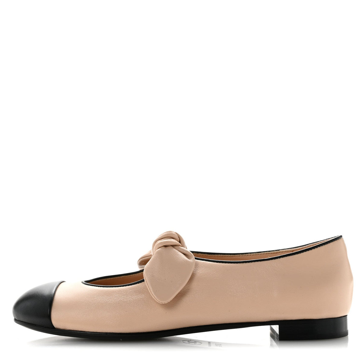 Lambskin Bow Mary Jane Flats Light Blue Black Beige Black Beige Black