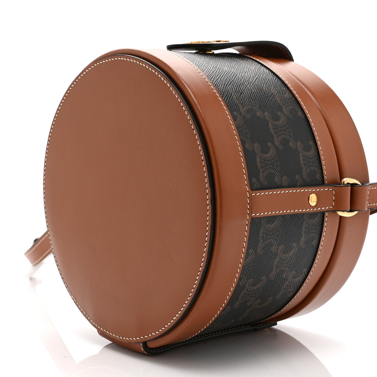 Medium Calfskin Canvas Handbag - Tan