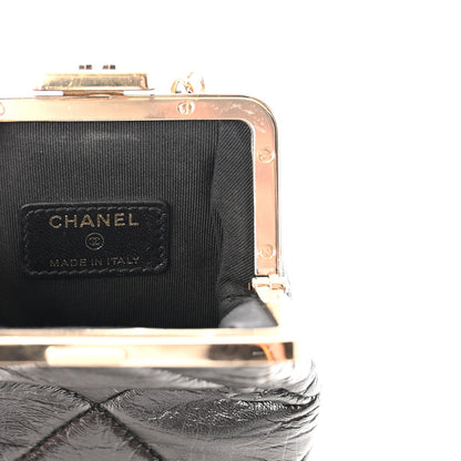 Quilted Lambskin Clutch Bag - Black