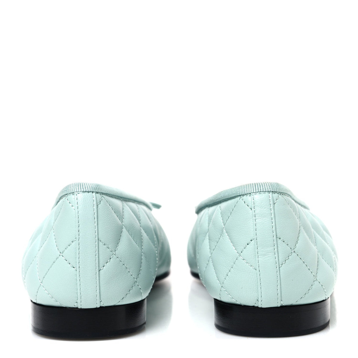 Chanel Quilted CC Cap Toe Women's Ballerina Flats Light Blue