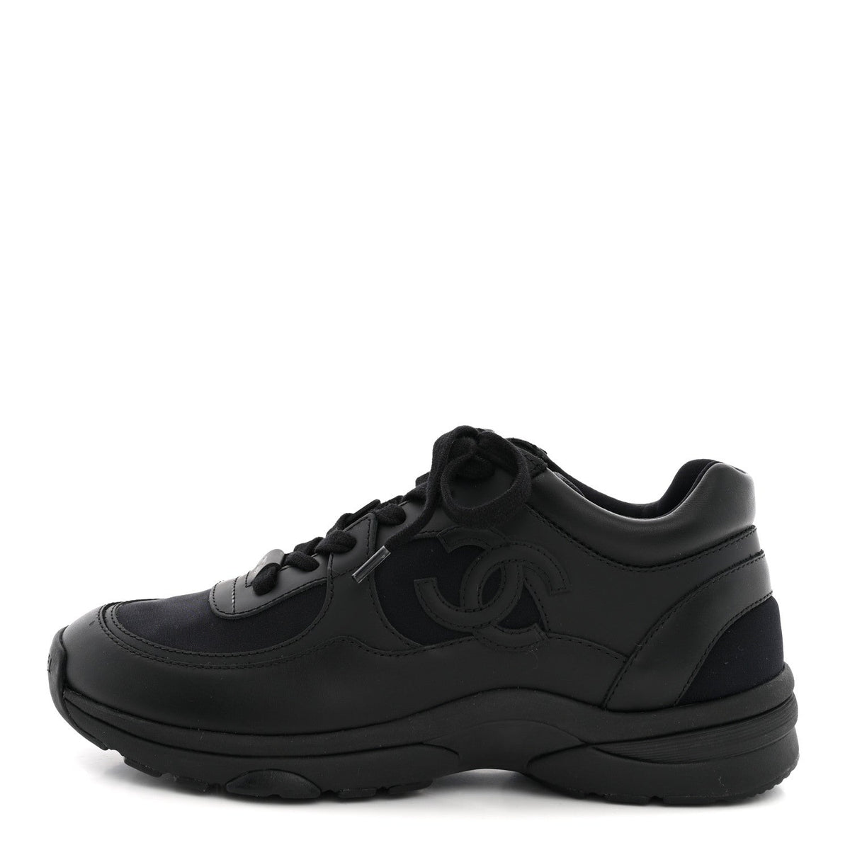 Lambskin Fabric CC Sneakers Black