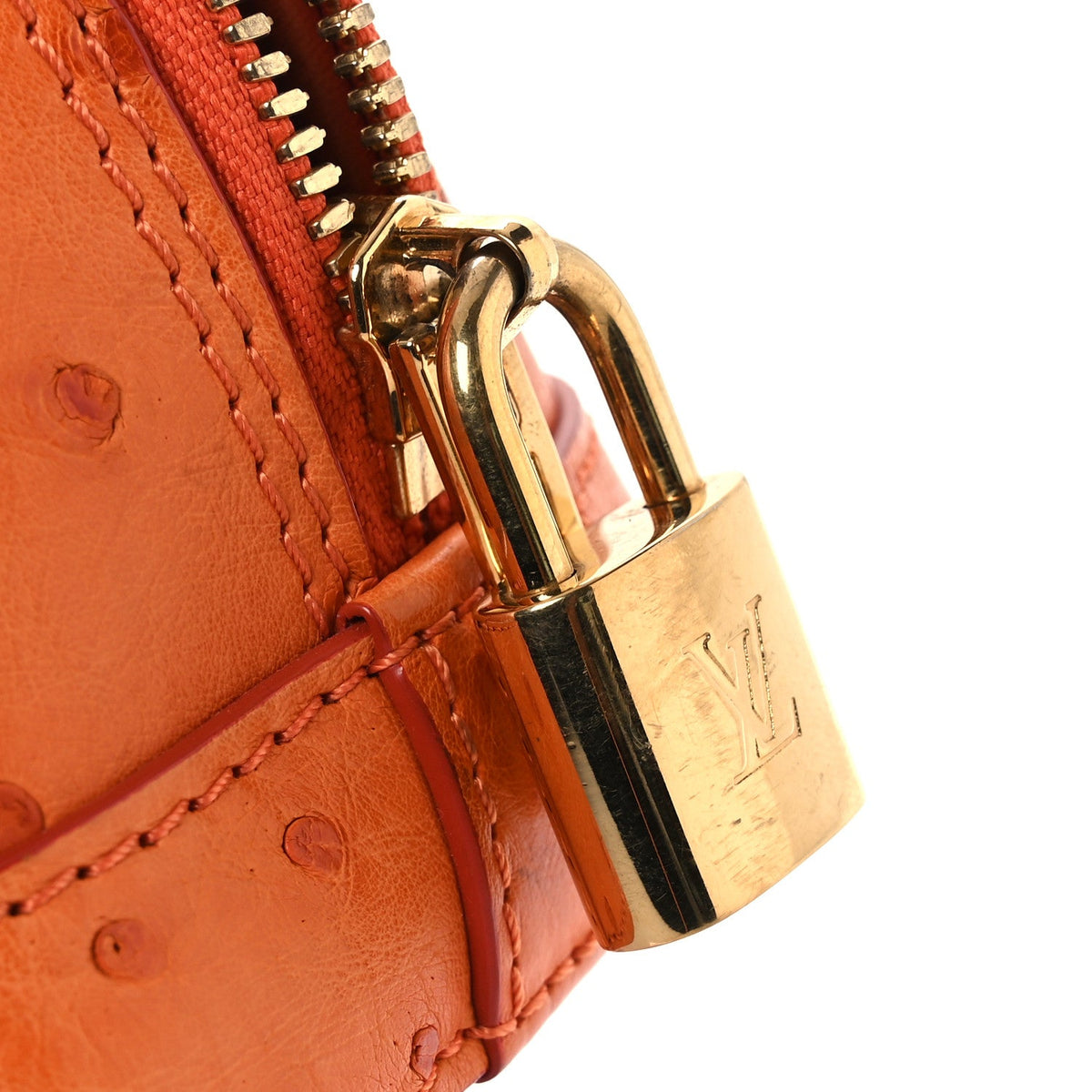 Ostrich Alma Bb Piment Handbag