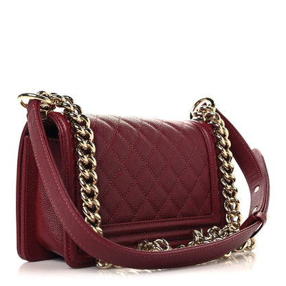 Small Quilted Caviar Flap Shoulder Bag