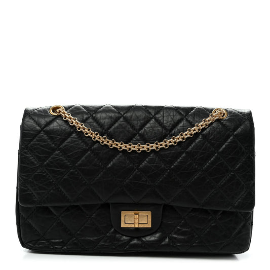 Quilted Calfskin Flap Shoulder Bag - Black