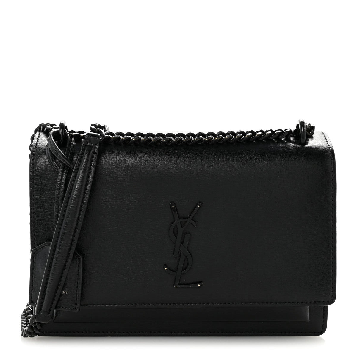 Medium Calfskin Satchel Bag - Black