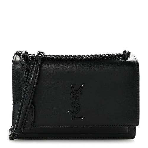 Medium Calfskin Satchel Bag - Black