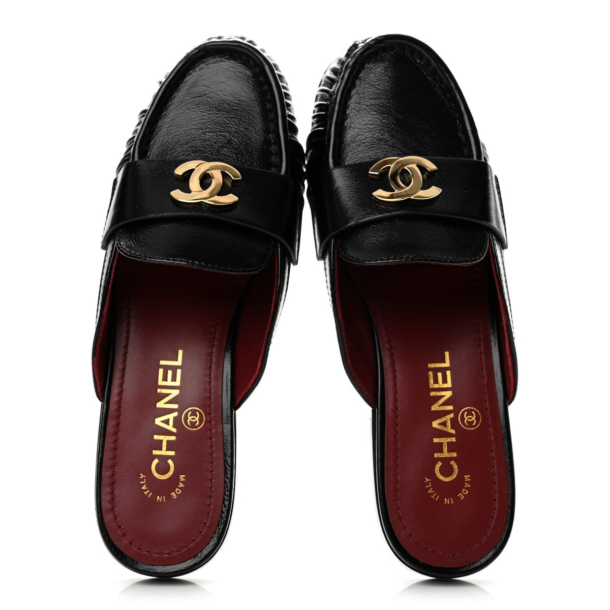 Chanel Shiny Crumpled Lambskin CC Women's Shoes