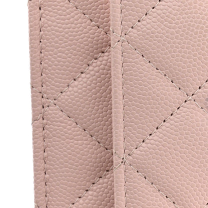 Quilted Caviar Wallet Bag - Pink